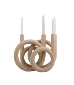 PRESENT TIME Kandelaar Rings - Polyresin - Zandbruin - 38x14,5x30cm -Thuis Accessoires Winkel 01792d99b733459a8d045f9702db3b5d