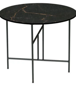 Exclusive Vida Bijzettafel - Porselein/Metaal - Zwart - 48x60x60