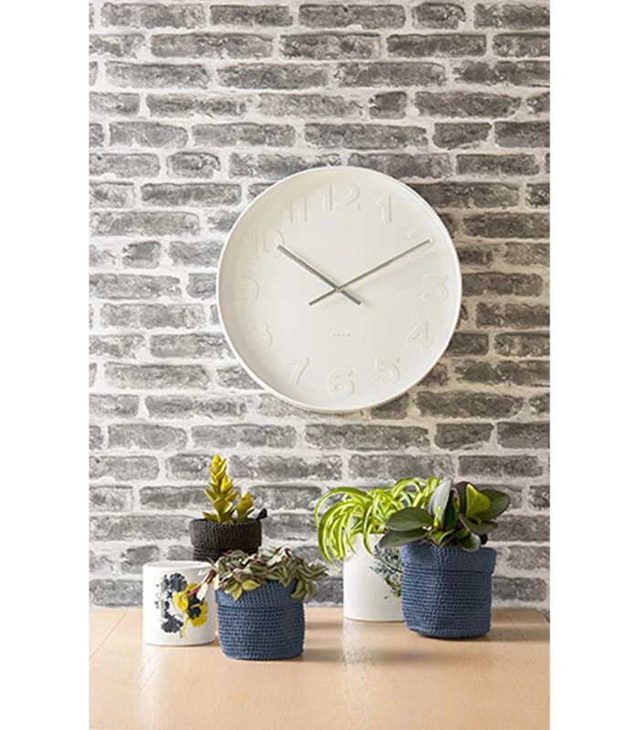 Karlsson Wandklok Mr. White Numbers - Witte Behuizing - Ø37,5cm 4 Karlsson Wandklok Mr. White Numbers - Witte Behuizing - Ø37,5cm - Afbeelding 2