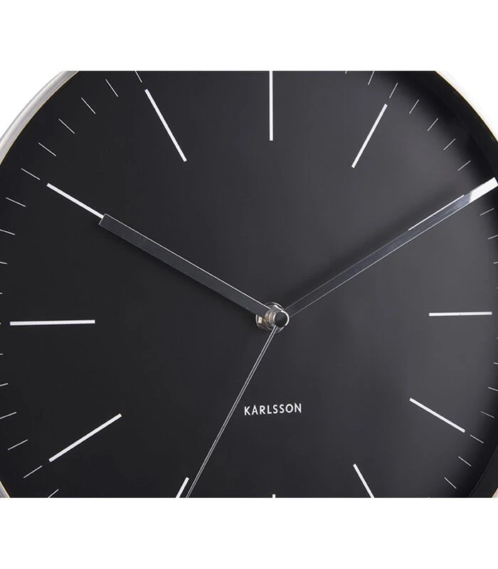 Karlsson Wandklok Minimal - Zwart, Nikkel Behuizing - Ø27,5cm 7 Karlsson Wandklok Minimal - Zwart, Nikkel Behuizing - Ø27,5cm - Afbeelding 5