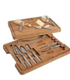 Ultimate Cheese Set Monaco+ - 10 RVS Kaasmessen - Luxe Serveerplank -Thuis Accessoires Winkel 079737e7e1bc4af38bb93720c0fbc5fc