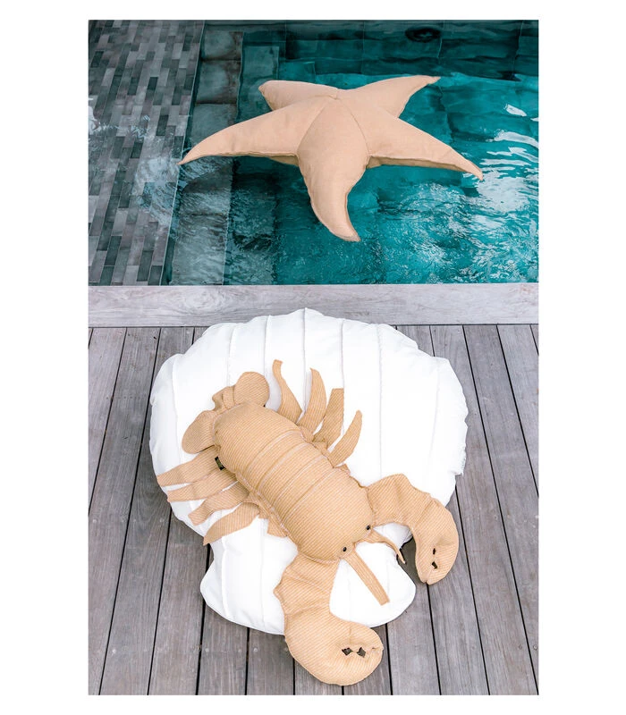 Buitenkussen Kreeftvorm Raffia-effect 4 Buitenkussen Kreeftvorm Raffia-effect - Afbeelding 2