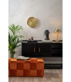 Leitmotiv Bank Weaved - Oranje - 100x39x38cm -Thuis Accessoires Winkel 09f864bc13504729892bc627434fb211