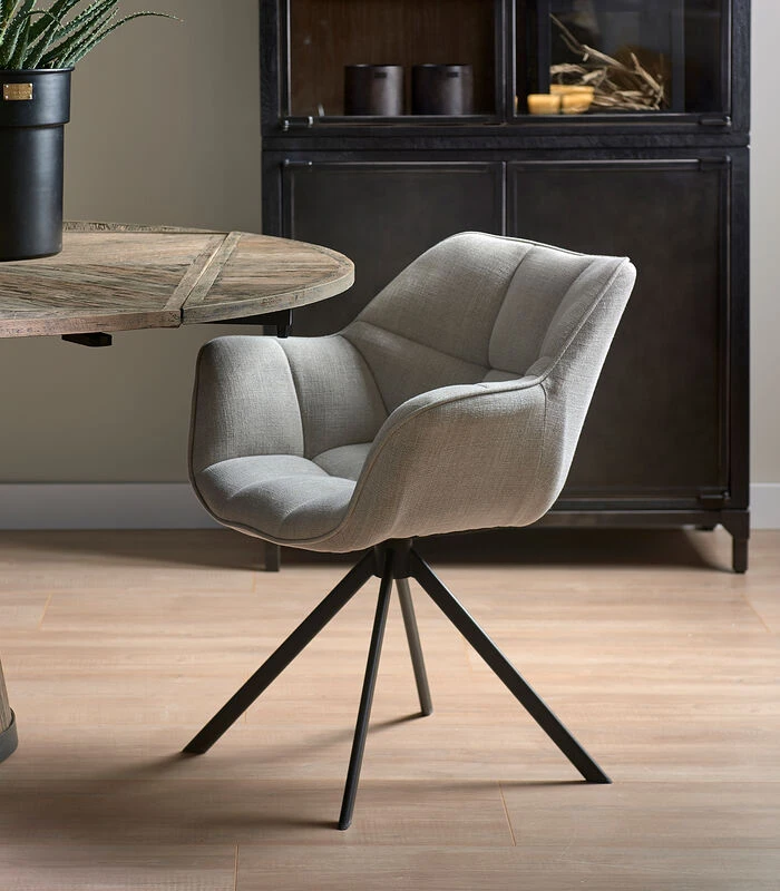 Eetkamerstoel Met Armleuning - Carnaby Dining Armchair Mouliné - Linnen - Naturel 4 Eetkamerstoel Met Armleuning - Carnaby Dining Armchair Mouliné - Linnen - Naturel - Afbeelding 2