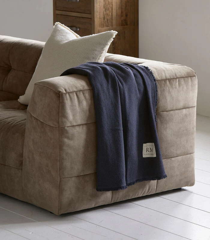 Plaid, Katoenen Zomer Deken - Blueberry Blue - Blauw - 170x130 CM 4 Plaid, Katoenen Zomer Deken - Blueberry Blue - Blauw - 170x130 CM - Afbeelding 2