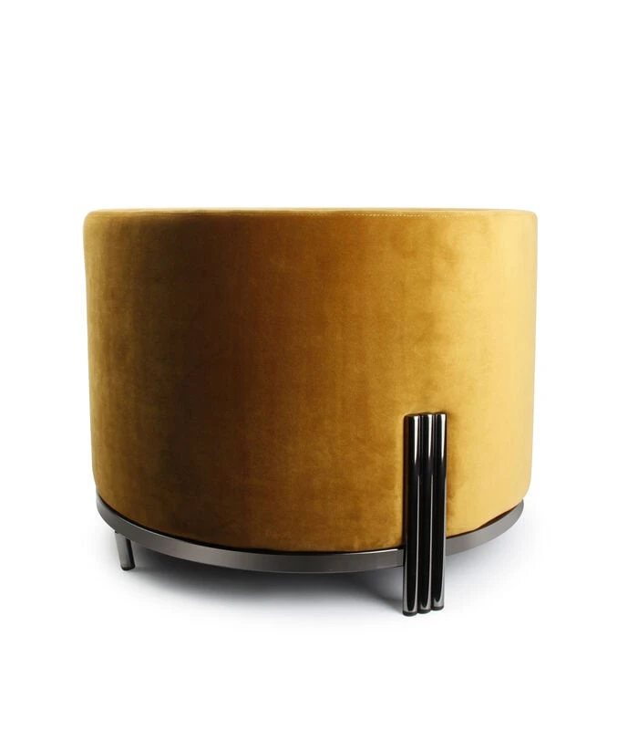 Poef 55xH40cm Velvet Cognac Misa 4 Poef 55xH40cm Velvet Cognac Misa - Afbeelding 2