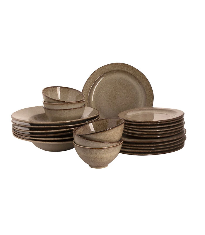 Palmer Serviesset Earth Stoneware 6-persoons 24-delig Bruin 3 Palmer Serviesset Earth Stoneware 6-persoons 24-delig Bruin