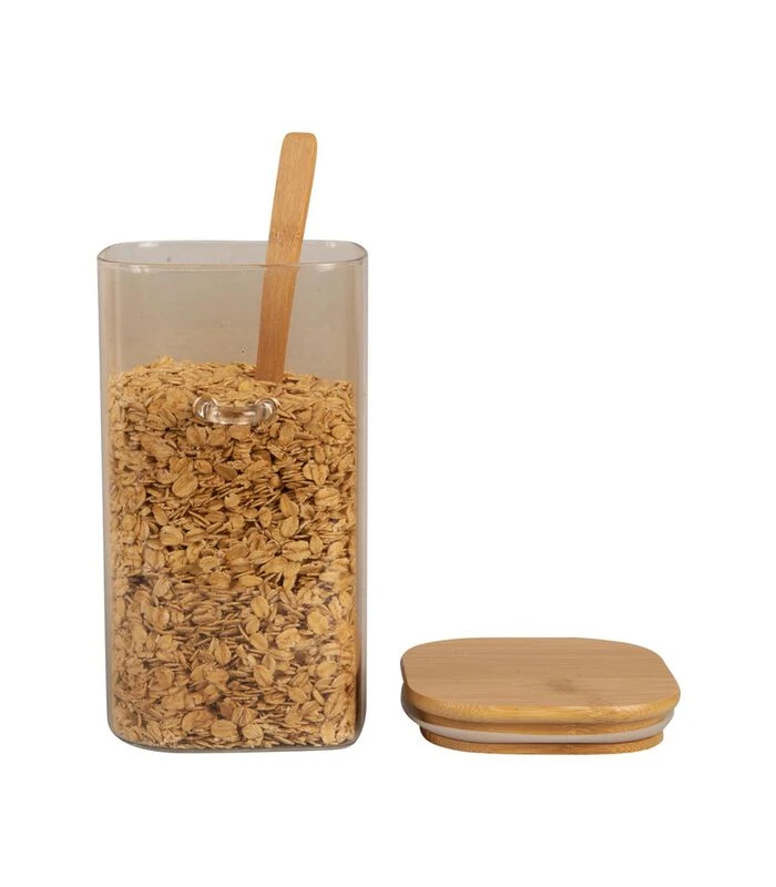 PRESENT TIME Voorraadpot Square - Zandbruin - 10x12x19 Cm 4 PRESENT TIME Voorraadpot Square - Zandbruin - 10x12x19 Cm - Afbeelding 2