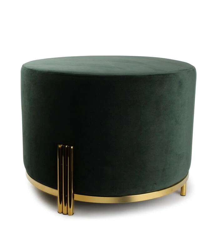 Poef 55xH40cm Velvet Groen Misa 3 Poef 55xH40cm Velvet Groen Misa