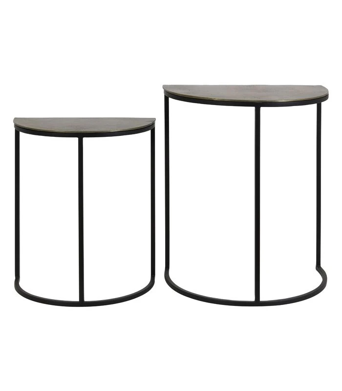 Bijzettafel Peto - Brons - Set 3 Bijzettafel Peto - Brons - Set