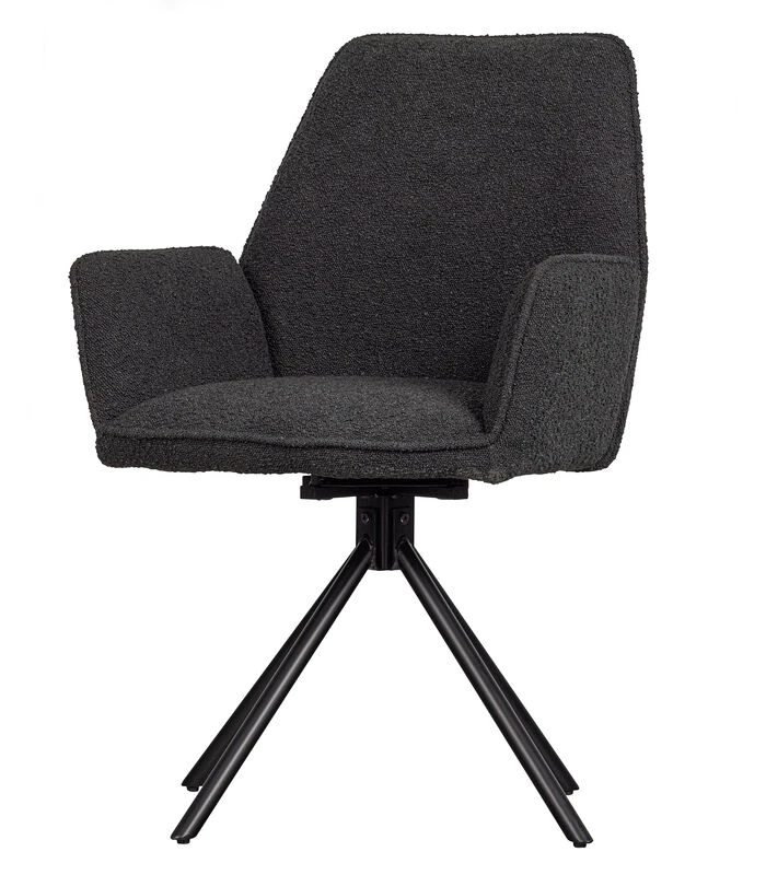 Amber Draai Eetkamerstoel - Boucle - Grijs - Set Van 2 3 Amber Draai Eetkamerstoel - Boucle - Grijs - Set Van 2