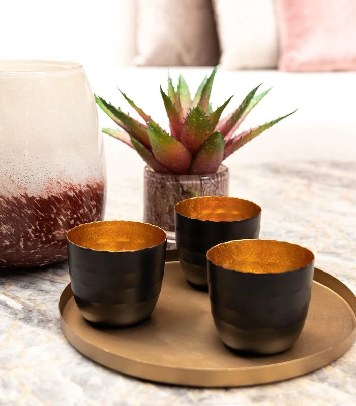 Arras (set Van 3) - Theelichthouder - Zwart 3 Arras (set Van 3) - Theelichthouder - Zwart