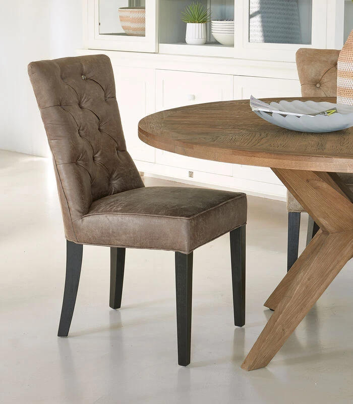 Eetkamerstoel Zonder Armleuning - Balmoral Dining Chair - Bruin 4 Eetkamerstoel Zonder Armleuning - Balmoral Dining Chair - Bruin - Afbeelding 2