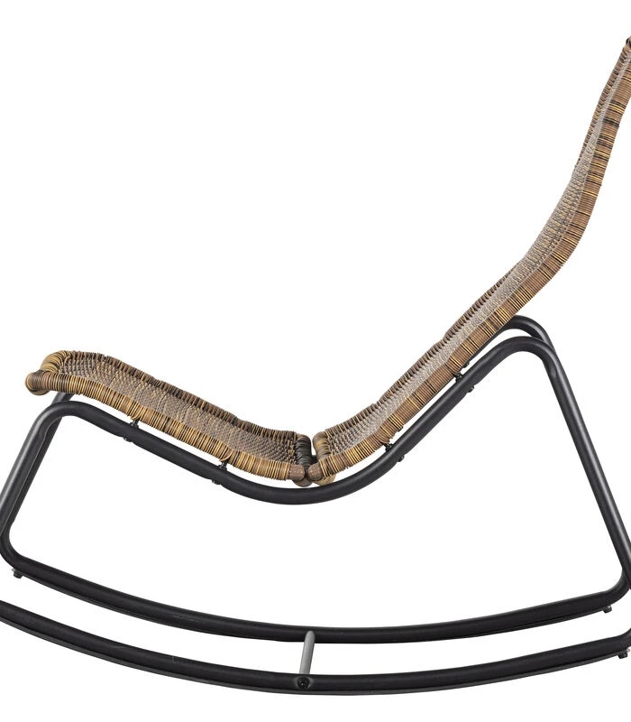 WOOOD Schommelstoel Buiten Tom - Rattan - Naturel - 97x51x95 4 WOOOD Schommelstoel Buiten Tom - Rattan - Naturel - 97x51x95 - Afbeelding 2