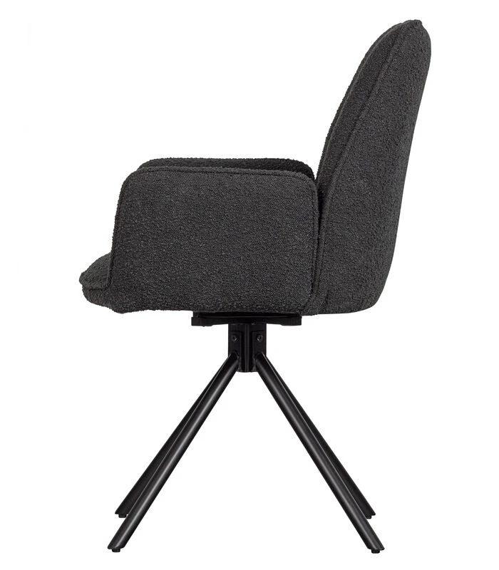 Amber Draai Eetkamerstoel - Boucle - Grijs - Set Van 2 5 Amber Draai Eetkamerstoel - Boucle - Grijs - Set Van 2 - Afbeelding 3