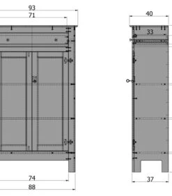 WOOOD Eva Meidenkast - Grenen Geborsteld - Zwart - 150x93x40 -Thuis Accessoires Winkel 1e4fbb6548244ed18e9965fe3b10aa02