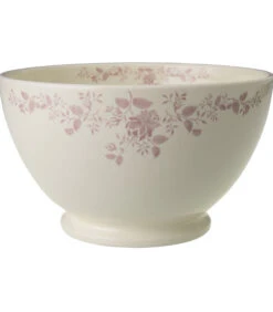 Schaal Op Voet 22,5cm Met Décor - Fleurs Rouges