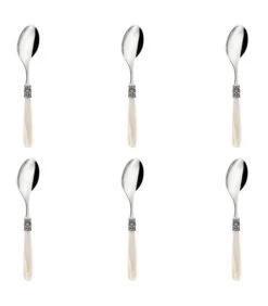 Dessertlepel Mona Lisa 18.8 Cm 18/10 Offwhite Zilver 6 Stuk(s)