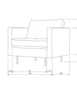 BePureHome Fauteuil Rodeo Classic - Velvet - Khaki - 83x98x88 -Thuis Accessoires Winkel 236a7a169f024211928c3119f6fee957