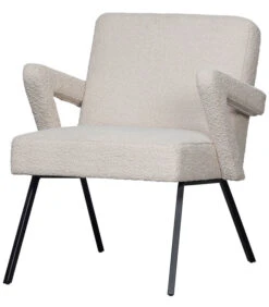 WOOOD Fauteuil Clark - Bouclé - Naturel - 83x60x80
