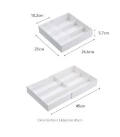 Yamazaki Extendable Cutlery Tray With Slide - Tower - White -Thuis Accessoires Winkel 25bb1595ceb74e48ab3a2b5f2efba968