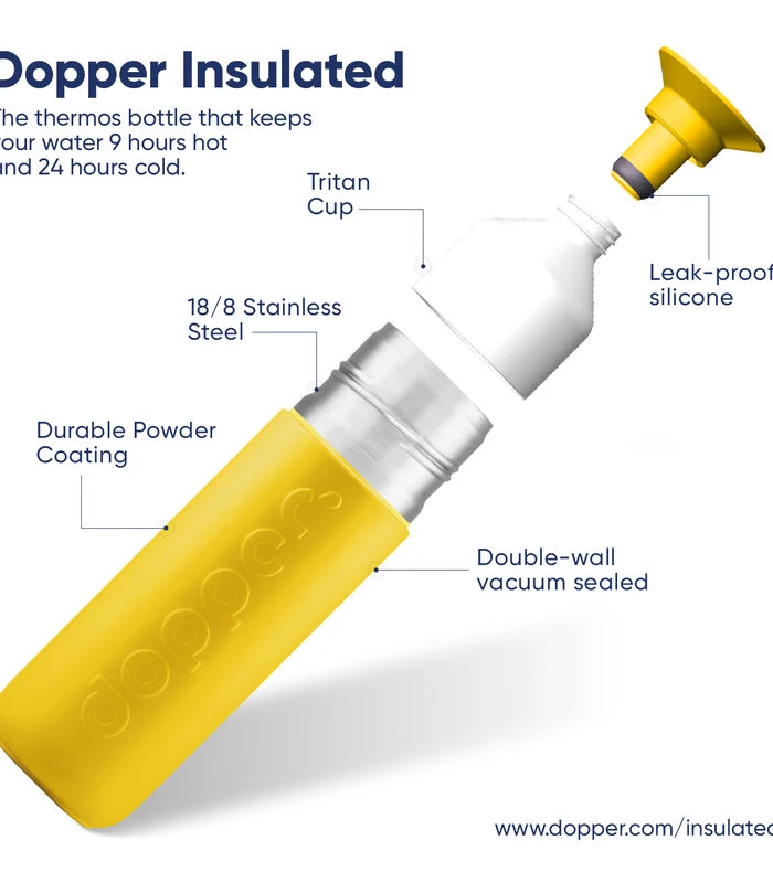 Dopper Geïsoleerde Thermosfles Insulated Lemon Crush 350ml 6 Dopper Geïsoleerde Thermosfles Insulated Lemon Crush 350ml - Afbeelding 4