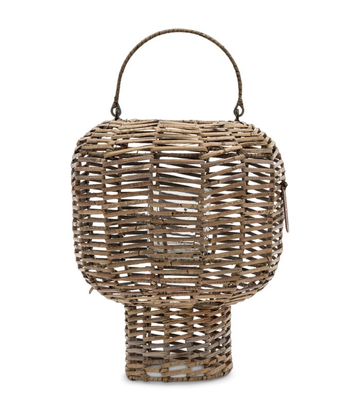 Lantaarn Rustic Rattan Herringbone Naturel 3 Lantaarn Rustic Rattan Herringbone Naturel