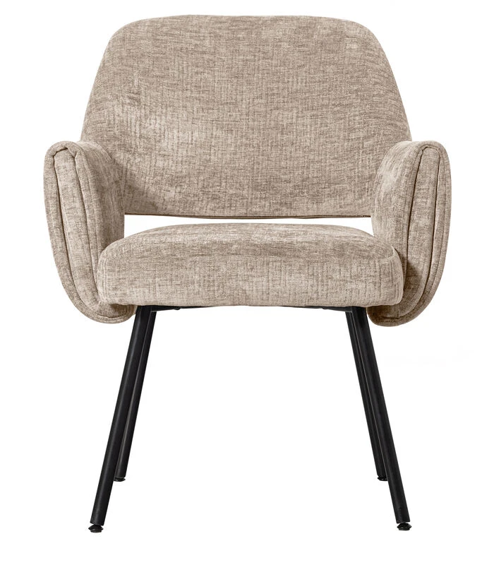 Eetkamerstoel Silk - Polyester - Naturel - Set Van 2 6 Eetkamerstoel Silk - Polyester - Naturel - Set Van 2 - Afbeelding 4