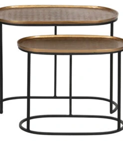 BePureHome Embrace Bijzettafel - Metaal - Antique Brass - Set Van 2