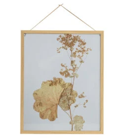 BePureHome Fotolijst Met Droogbloemen Potpourri – Hout/Glas – Naturel – 50x40x3