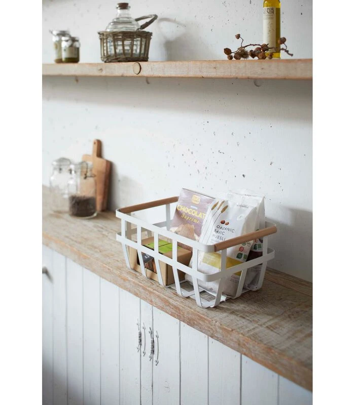 Yamazaki Storage Basket 2 Handles - Tosca 4 Yamazaki Storage Basket 2 Handles - Tosca - Afbeelding 2
