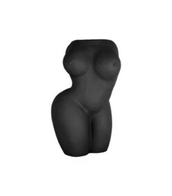 PRESENT TIME Bloempot Lady - Polyresin - Zwart - 19x20x33,5cm