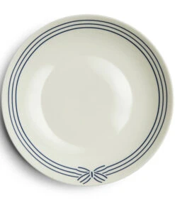 Diep Bord, Saladebord Strepen Met Strik - Shoreline - Blauw/ Wit