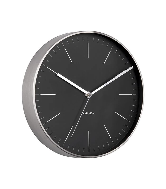 Karlsson Wandklok Minimal - Zwart, Nikkel Behuizing - Ø27,5cm 3 Karlsson Wandklok Minimal - Zwart, Nikkel Behuizing - Ø27,5cm