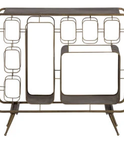 BePureHome Capo Wijnkastje - Metaal - Antique Brass - 80,5x87x33