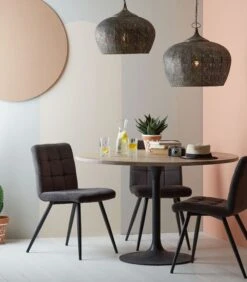 Eettafel Biboca - Hout/Zwart - Ø120cm -Thuis Accessoires Winkel 38bc7d4b91b046c1b940d35d2edb7c37