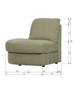 VTwonen Family 1-Zits Element Ronde Hoek Links - Groen - 85x93x98 -Thuis Accessoires Winkel 39458456947843aa8ef5ea77637fc364