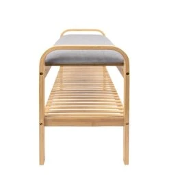 Leitmotiv Bank Arch - Bamboe Met Grijze Stof - 90x33x50cm 11 Leitmotiv Bank Arch - Bamboe Met Grijze Stof - 90x33x50cm -Thuis Accessoires Winkel 3a1354672d0e40879ca121e63199485c