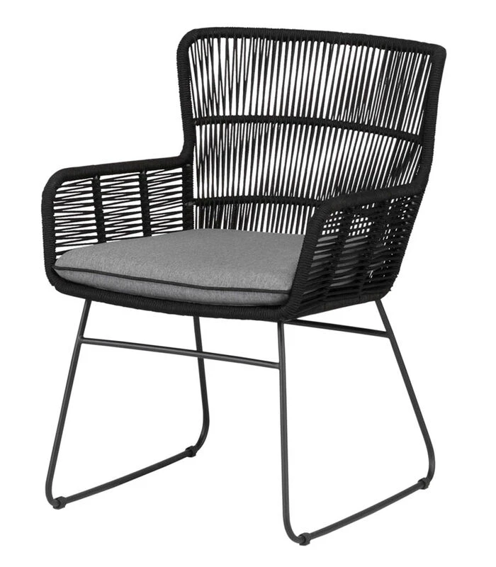 Tuinstoel Grace - Staal/Touw - Antraciet - Set Van 2 6 Tuinstoel Grace - Staal/Touw - Antraciet - Set Van 2 - Afbeelding 4