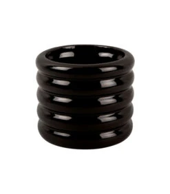 PRESENT TIME Bloempot Bobbly Glazed - Zwart - Ø17,5cm