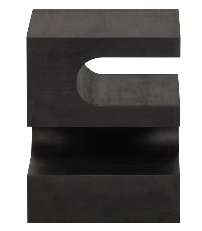 Exclusive Toma Bijzettafel - Mangohout - Zwart - 50x40x40 4 Exclusive Toma Bijzettafel - Mangohout - Zwart - 50x40x40 - Afbeelding 2