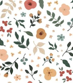 BLOEM Behang - Bloemen En Bladeren Patroon