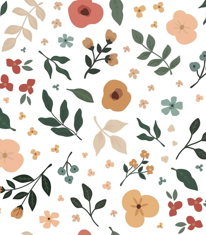 BLOEM Behang - Bloemen En Bladeren Patroon 3 BLOEM Behang - Bloemen En Bladeren Patroon