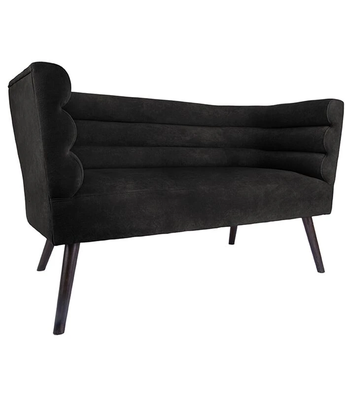 Leitmotiv Bank Explicit - Suede Look Zwart - 128x71x74cm 7 Leitmotiv Bank Explicit - Suede Look Zwart - 128x71x74cm - Afbeelding 5