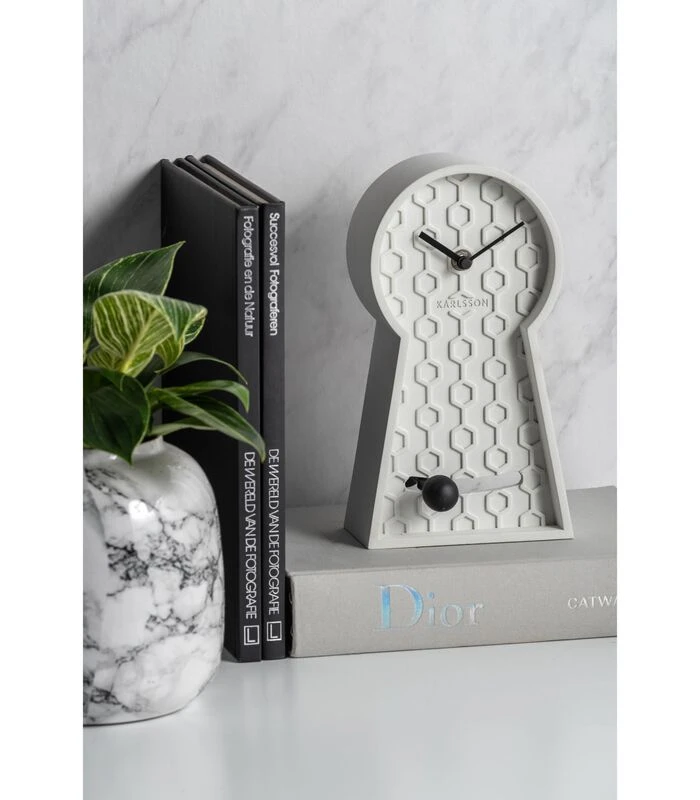Karlsson Tafelklok Pendulum - Wit - 25x14x25cm 4 Karlsson Tafelklok Pendulum - Wit - 25x14x25cm - Afbeelding 2