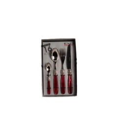 Bestekset Mona Lisa 18/10 16-delig Rood Zilver 4-persoons -Thuis Accessoires Winkel 426704d4767744818bacb0f1df20be54