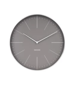 Karlsson Wandklok Normann Station - Warm Grijs, Geborsteld Case - Ø37,5cm