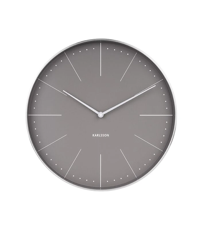Karlsson Wandklok Normann Station - Warm Grijs, Geborsteld Case - Ø37,5cm 3 Karlsson Wandklok Normann Station - Warm Grijs, Geborsteld Case - Ø37,5cm