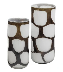 Blair Handgemaakte Vaas - Glas - Zwart/ Wit - 34x14x14 -Thuis Accessoires Winkel 4422b0276dc34e2c88d6fc059ea4ecea