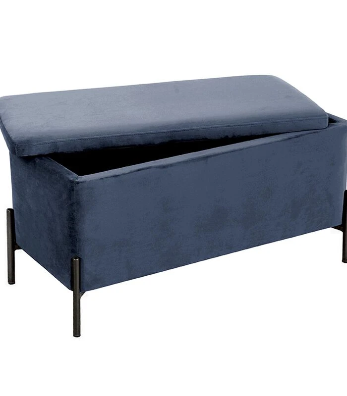 Leitmotiv Bank Snog XL - Velvet Donkerblauw, Mat Zwarte Poten - 90x45x45cm 5 Leitmotiv Bank Snog XL - Velvet Donkerblauw, Mat Zwarte Poten - 90x45x45cm - Afbeelding 3
